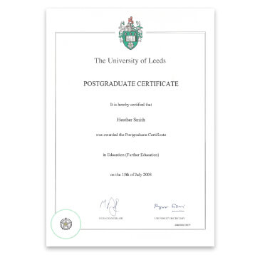 The University Of Leeds - Postgraduate Certificate