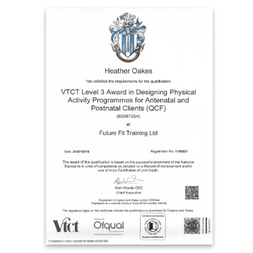 VTCT - Level 3 - Designing Physical Activity Programmes For Antenatal And Postnatal Clients (QCF)