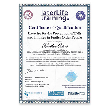 Later Life Training - Level 4 Specialist Postural Stability Instructor